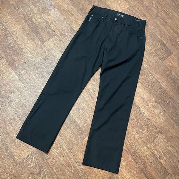 Jeans de créateur | Jean stretch noir Armani rétro taille 12 Jeans Armani, style rétro, vêtements de marque