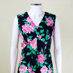 Vintage Maxi Dress | Original 1970s Vintage Pink and Green Floral Maxi Dress UK Size 12 Vintage Clothing, Vintage Dress, Vintage Dresses
