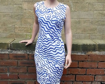 Zandra Rhodes Vintage Dress | Vintage Designer Zandra Rhodes Printed Tube Dress UK Size 10/12 Vintage Clothing, Designer Vintage