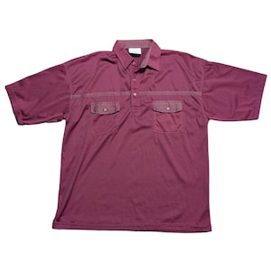 Vintage Polo Shirt | Mens Vintage 1970s Burgundy Polo Shirt Size XL | Vintage Menswear, Mens Polo Shirt, Fashion History, Mens Fashion