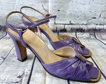 Designer Shoes | 1970s Vintage Bruno Magli Purple Heels UK 5.5/EUR 38.5, Vintage Shoes, Bruno Magli Heels, Designer Shoes