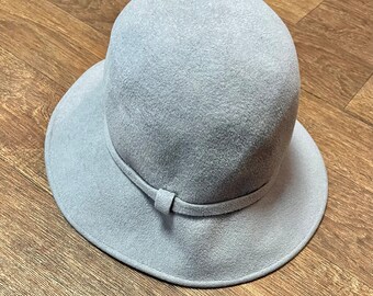 Vintage Ladies Hat Blue Fur Rabbit Felt Naftali Abenaim  display picture 3