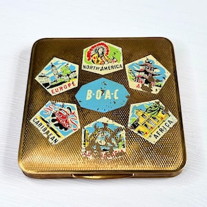 Pygmalion Compact | Rare 1950s Vintage Pygmalion BOAC Novelty Compact Unique Gifts, 1950s Collectibles