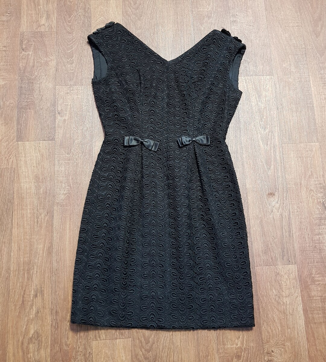 Vintage 1950s Dress 1950s Vintage Black Brocade Wiggle Dress UK Size 10 ...