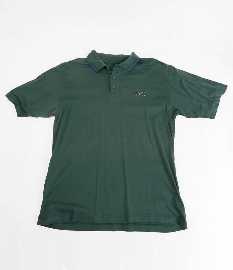Men's 1970s Vintage Green Izod Polo 
