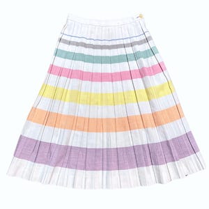 Vintage Skirt | 1950s Vintage Gorray Pastel Stripe Skirt Size 8/10 | Vintage Skirts, Striped Skirt, 50s Fashion, Boho, Fashion History
