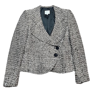 90s Armani Collezioni Bouclé Jacket UK 10/12 | Vintage Designer Black Gold Wool Jacket | Italian Luxury | Fashion History | FREE Delivery