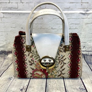 Vintage Handbag | 1960s/70s Vintage Tapestry Carpet Handbag, Vintage Style, Vintage Bag, Vintage Tapestry handbag