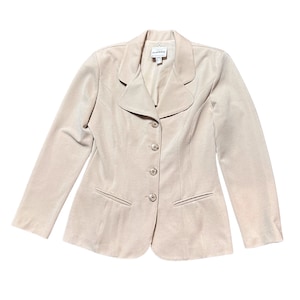 90s Joseph Ribkoff Cream Blazer UK 12 | Vintage Designer Jacket | Gold Button Detail | Fashion History | FREE Delivery