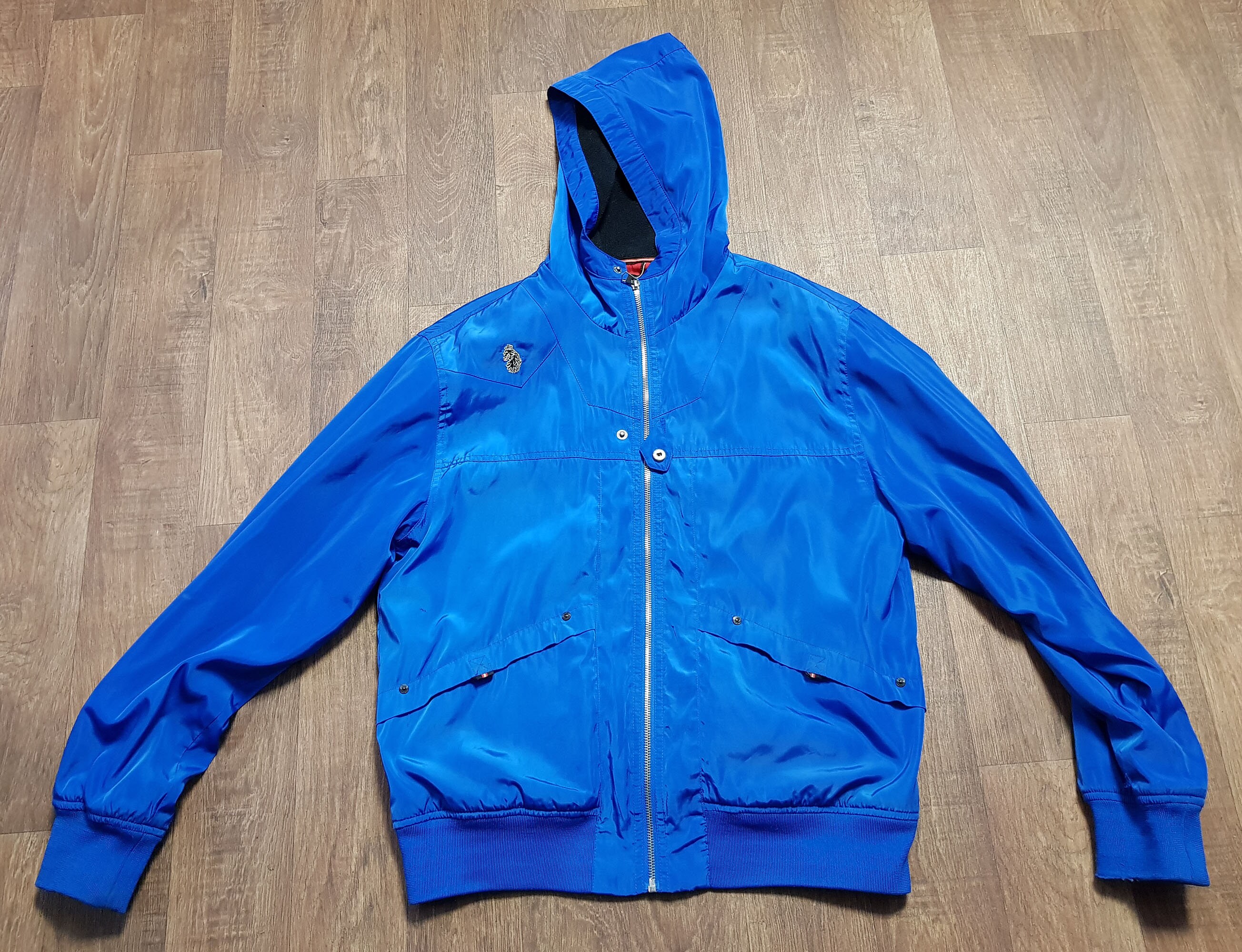Image of Mens Retro Luke 1977 Blue Hooded Jacket Uk Size Large Vintage Clothing, Jacket, Clothing