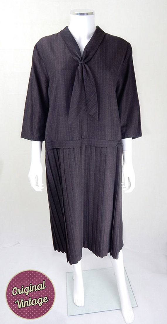 1930s Vintage Dress | Rare 1930s Vintage Brown Sai