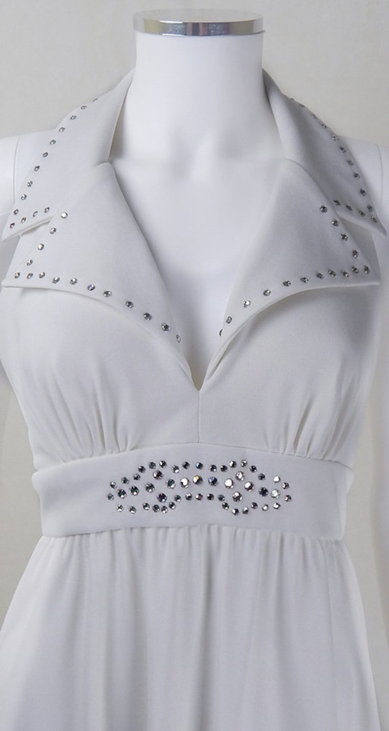 Original 1970s Designer Vintage Halston White Halter Dress ...