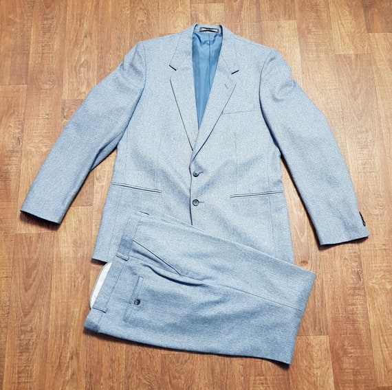 Mens Vintage Suit | 1970s Mens Vintage Grey Wool S