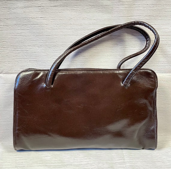 1970s Vintage Brown Jane Shilton Leather Handbag with Tags