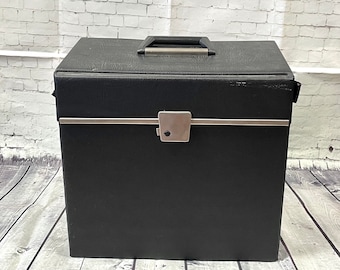 Vintage Record Case | 1970s Vintage Black 12" Vinyl Record Case, Vintage Record Cases, Vintage Style, 1970s Record Case