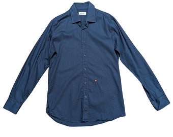 Designer Shirt | Mens Vintage Navy Moschino Shirt Size Medium