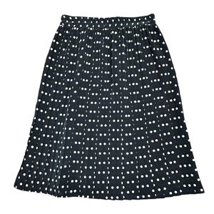 Vintage Skirt | 1980s Vintage Black Polka Dot Pleated Skirt Size 12/14/16 Vintage Clothing, Retro Skirt, 1980s Fashion
