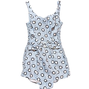 1950s Swimsuit | 1950s Spotty Cotton Swimsuit Bathing Suit Size 8/10, Retro Swimming Costume, Fashion History, Vintage Swim Suit