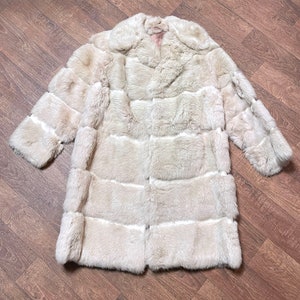Vintage Coat | 1970s Vintage Cream Mink Fur & Leather Coat Size 12/14, Vintage Fur Coat, 1970s coat, Vintage Clothing, Mink Coat