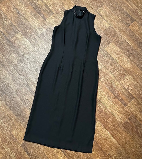 Vintage Dresses | 1980s Vintage Black Sequin Coll… - image 1