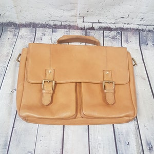 Retro Satchel | Vintage Inspired Light Tan Leather Brief Case/Satchel/Bag, Vintage Satchel, Retro Briefcase