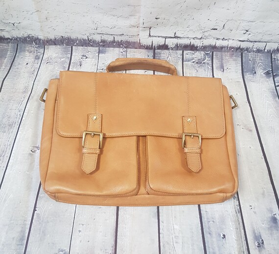 Retro Satchel | Vintage Inspired Light Tan Leathe… - image 1