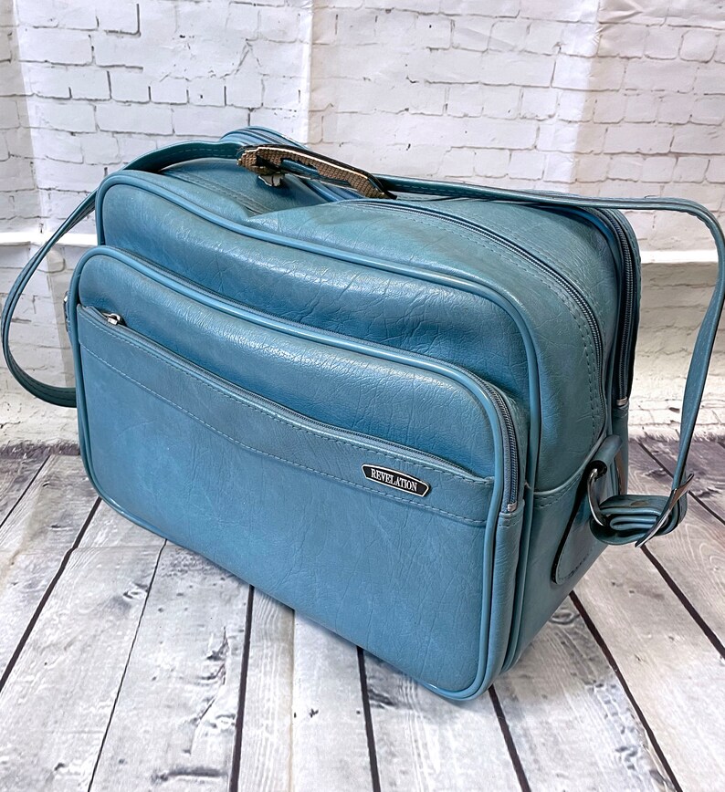 Vintage Holdall 1960s Vintage Blue Revelation Overnight Bag, Vintage