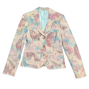 Vintage Jacket | 1990s Vintage Pastel Brocade Jacket Size 10, Vintage Clothing, Vintage Style, Vintage Fashion, Statement Jacket