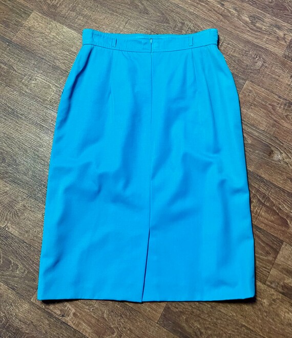 Vintage Skirt | 1980s Vintage Escada Teal Pencil … - image 3