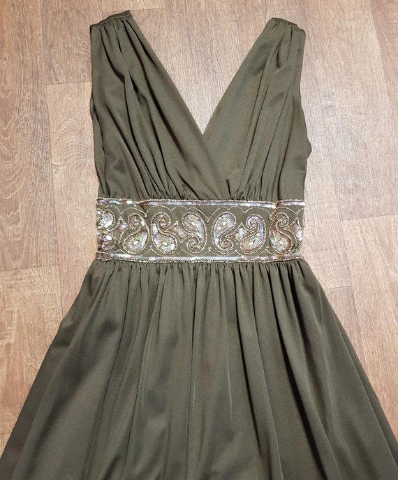 1960s formal gown, vintage 60s dress, green chiffon dress, mike | Black  Label Vintage | Tacoma, WA