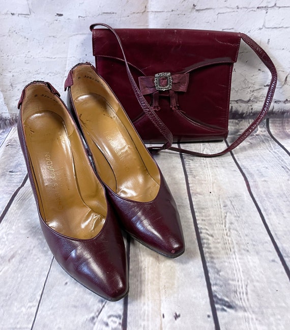 Designer Vintage Jourdan Burgundy Heels & Matching - Etsy