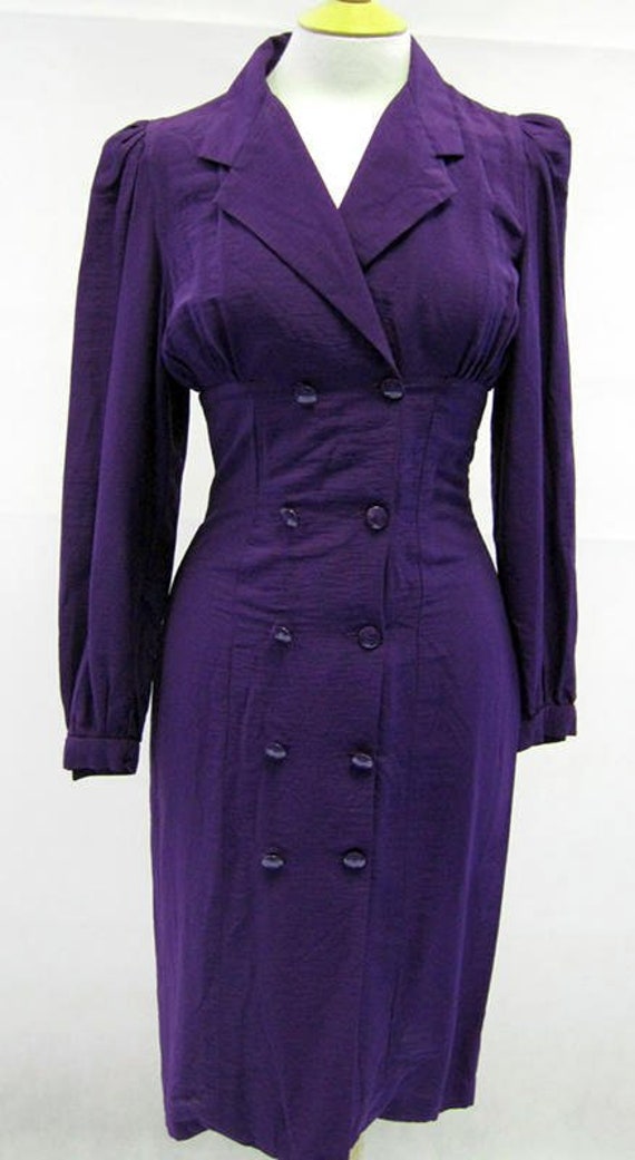 Purple Double Breasted Dress