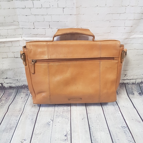 Retro Satchel | Vintage Inspired Light Tan Leathe… - image 5