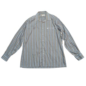 Vintage Pierre Balmain Mens Shirt Large Grey Striped Designer Menswear Vintage Clothing