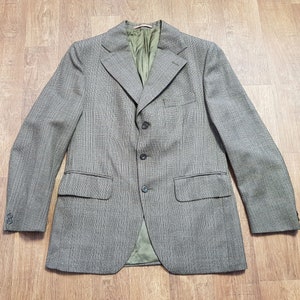 Dunn & Co Tweed Blazer | 70s Green Wool Sport Coat UK L | Vintage British Tailoring | Vintage Menswear | Mens Blazer
