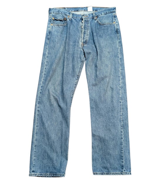 Vaqueros vintage Vaqueros Levi 501 azul medio para hombre, talla