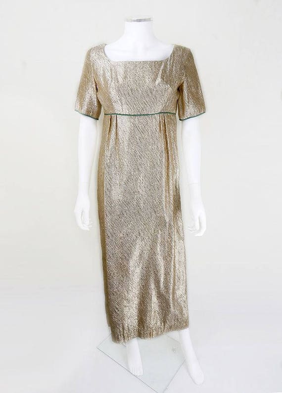 Vintage Gold Party Dress, 1960's Vintage Simon Ell