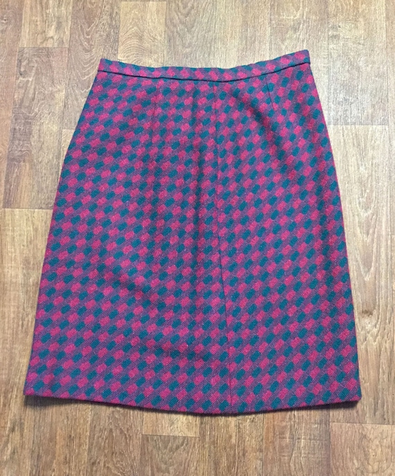 Original 1940s Wool Skirt, Vintage 1940s Green and