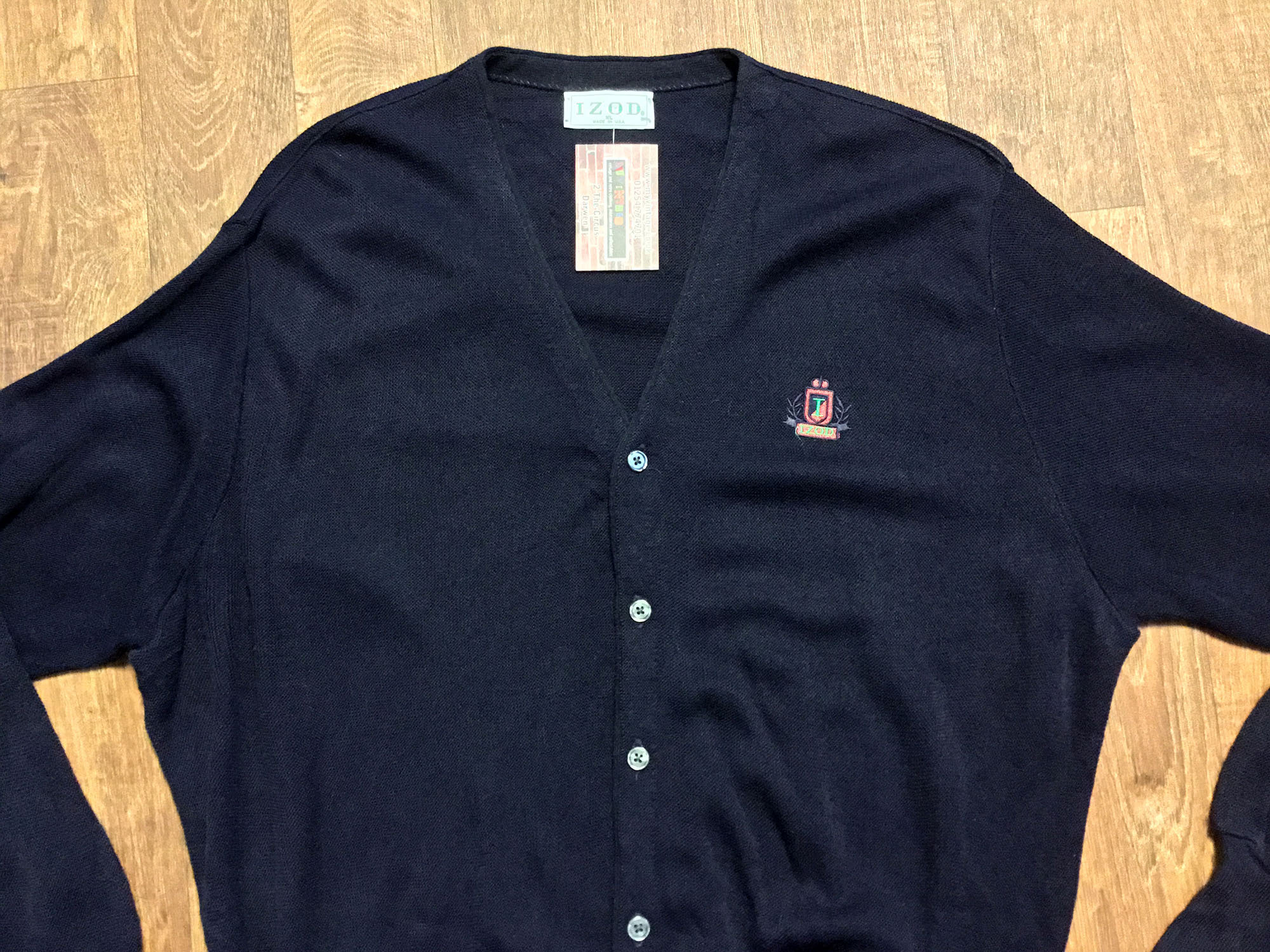 Image of Mens Vintage Cardigan | Original 1970S Navy Izod Uk Size Large Clothing, Menswear, Clothing