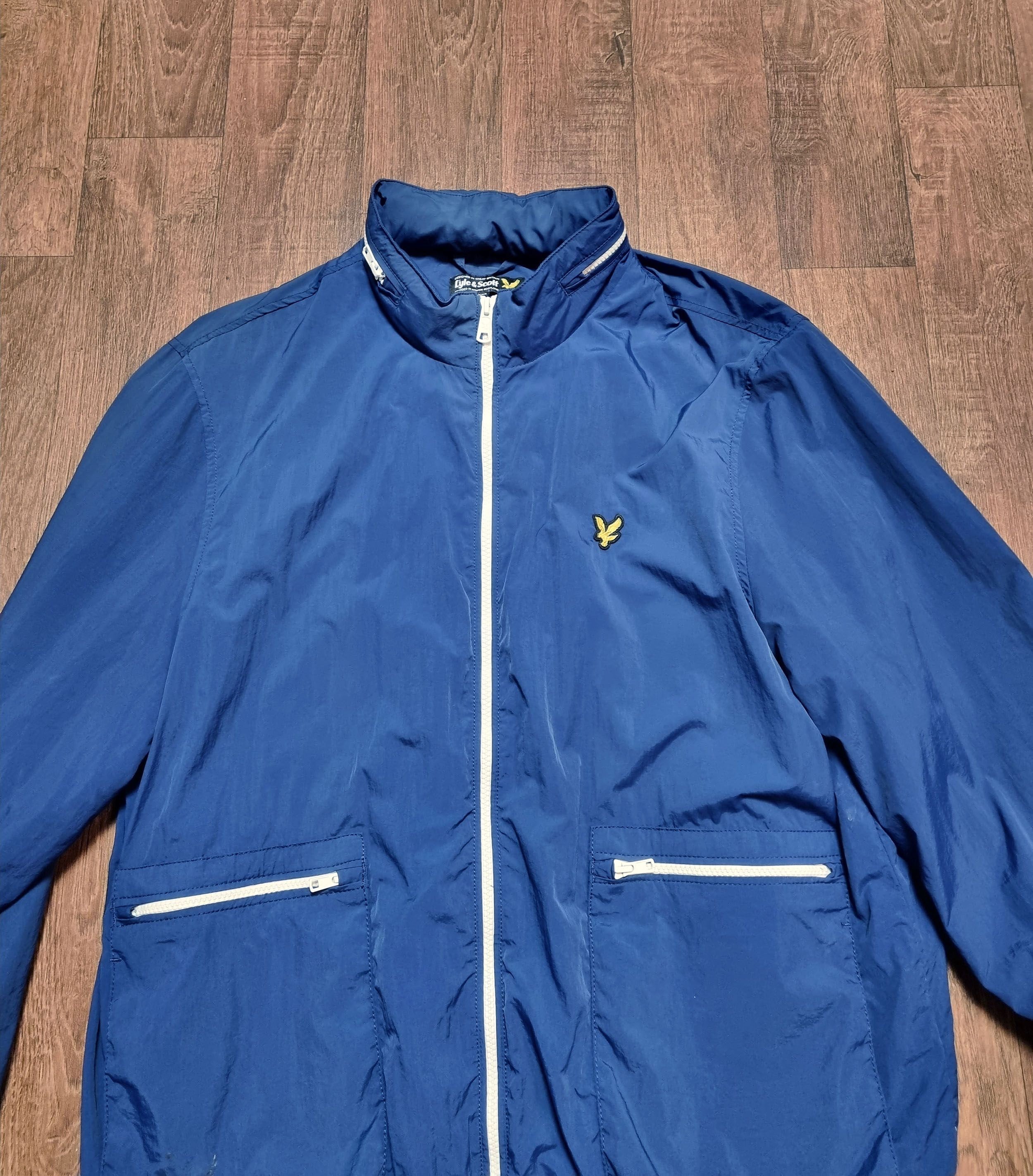 Lyle and scott vintage mens micro fleece clearance lined jacket deep sea blue
