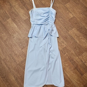 Vintage Dresses | 1970s Vintage Baby Blue Evening Dress Size 8/10 Retro Dress, 1970s Dress, Vintage Clothing