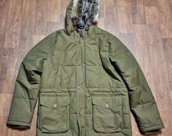 Vintage Ben Sherman Quilted Padded Coat: Retro Green Winter Outerwear, Size Large