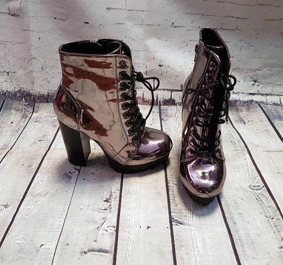 Vintage Silver Platforms 1970s Inspired Silver Shine 