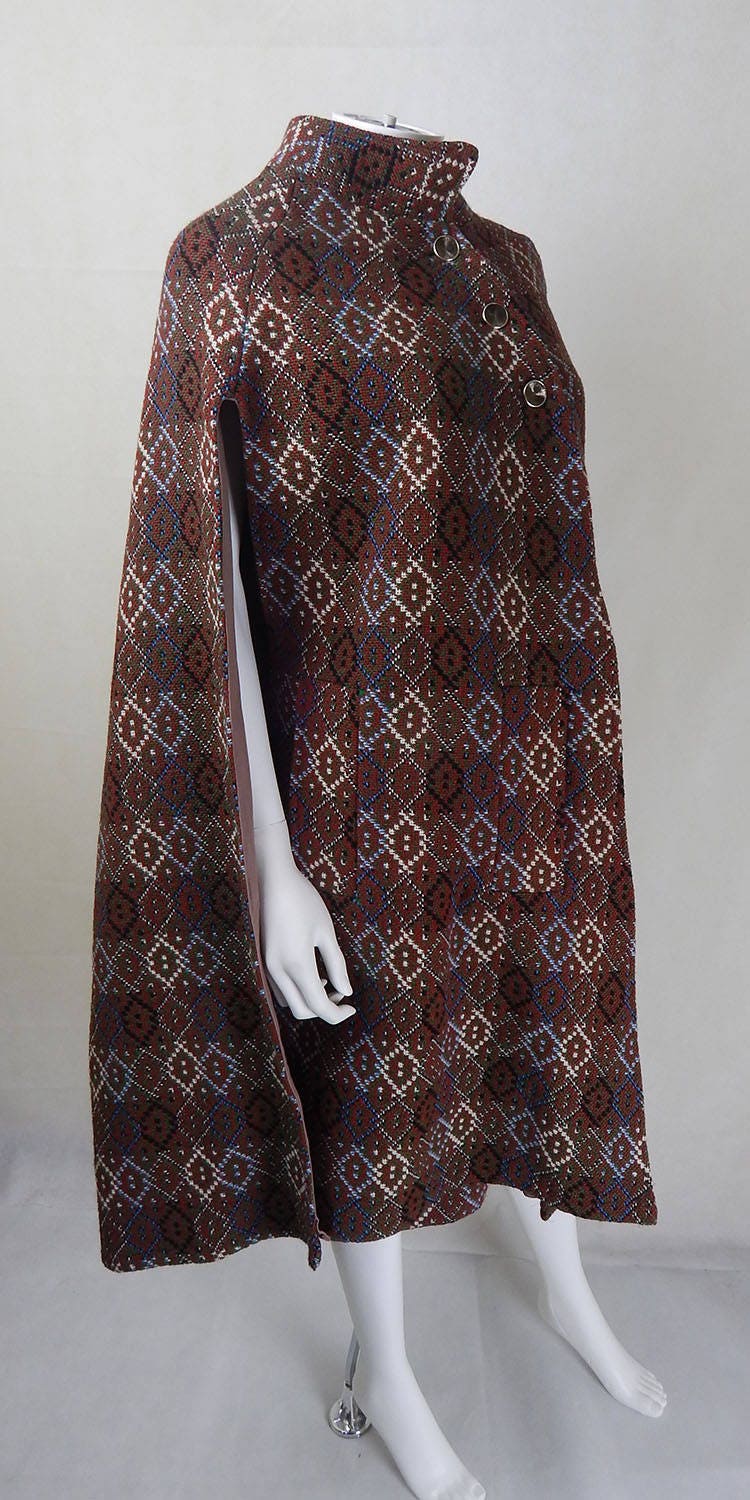 1970s Welsh Wool Tapestry Skirt Waistcoat & Cape Set UK Size | Etsy
