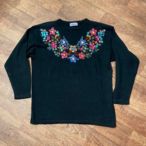 Vintage Jumper | 1980s Vintage Sparkling Sequin Jumper Size 14/16/18 Retro Clothing, Vintage Clothing, Vintage Style