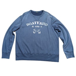 Mens Sweater | Mens Blue Polo Ralph Lauren Sweatshirt Size Extra Large XL Vintage Clothing, Mens Jumper, Vintage Sweater