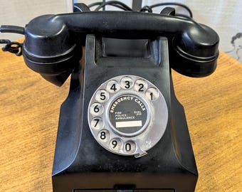 Vintage Phone | 1940s Vintage GEC Black Bakelite Telephone with Tray | Collectables