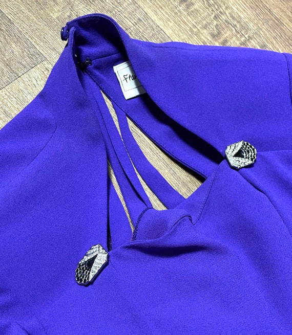 Vintage Dress | 1980s Vintage Frank Usher Purple … - image 5