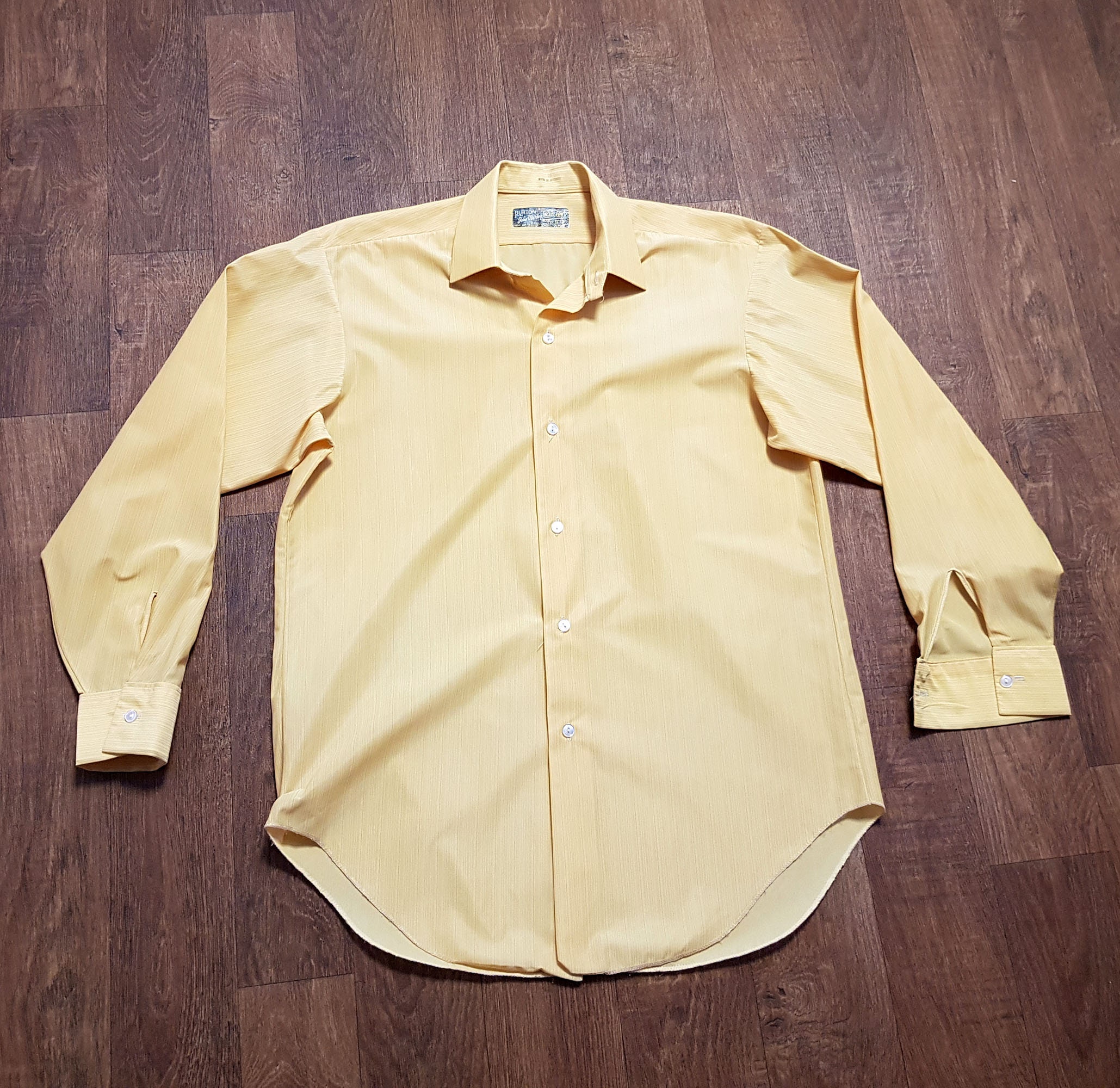 Image of Men's 1970S Vintage Mustard Yellow Shirt Uk Size Large Clothing, Menswear, Mens