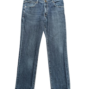 Y2K Wrangler Jeans | 34W 28L | Mid Blue | Classic Regular Fit | Vintage Retro Jeans, Mens Jeans, Vintage Clothing